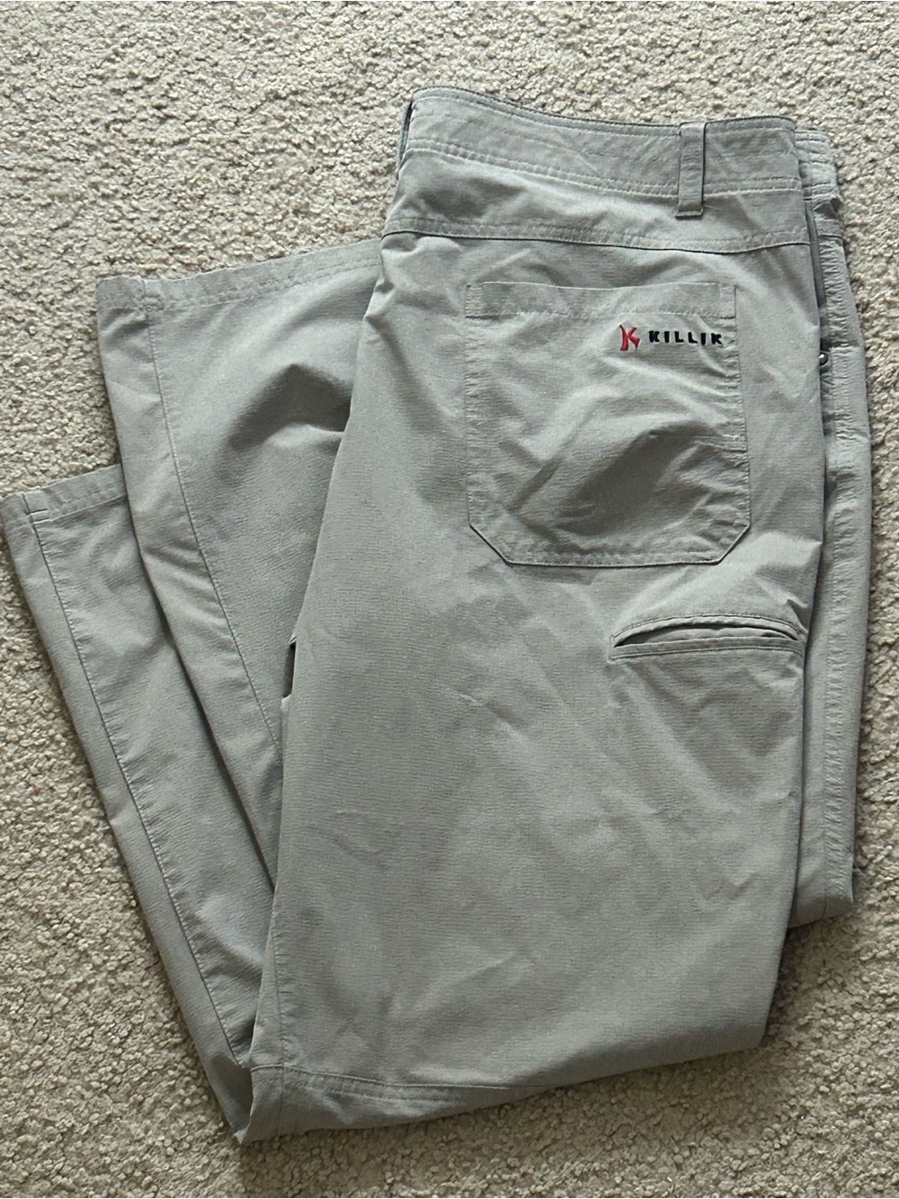 Killik Hiking Pants Men Size 42x32 Gray Stretch Outdoor Trail Pants